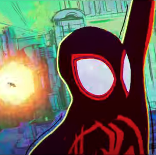 spiderman swings in spiderman across the spiderverse in best movies for kids 2023