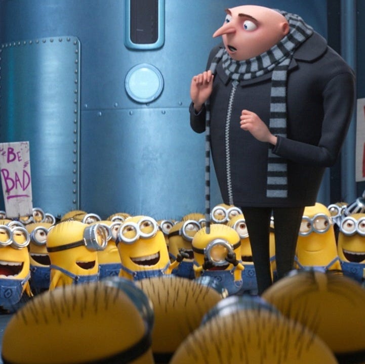 A scene from Despicable Me, a Good Housekeeping pick for best kids movies a scene from despicable me, a good housekeeping pick for best kids movies