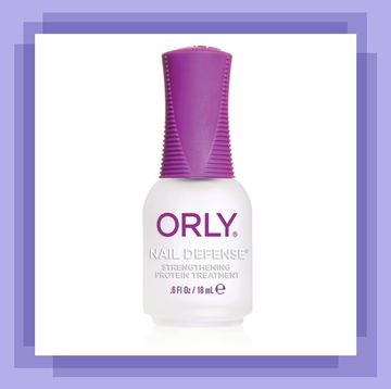 bottle of orly nail strengthener with purple lid