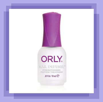 bottle of orly nail strengthener with purple lid