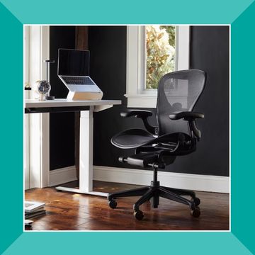 square upholstered desk chair, aeron chair