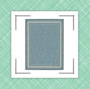best outdoor rugs blue outdoor rug with off white border made from waterproof polypropylene, and circular patio rug with medallion border detail made from jute