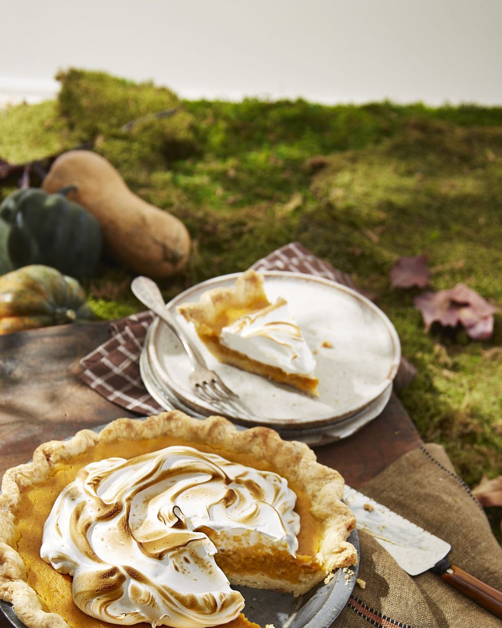 roasted butternut squash pie with toasted meringue topping