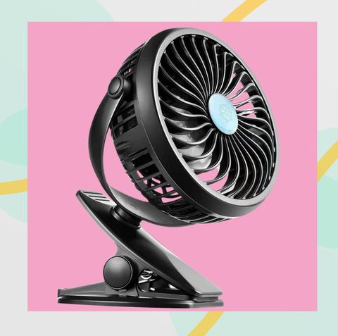 a black and silver fan