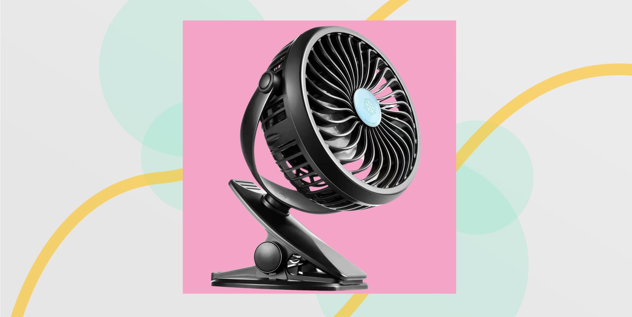 a black and silver fan