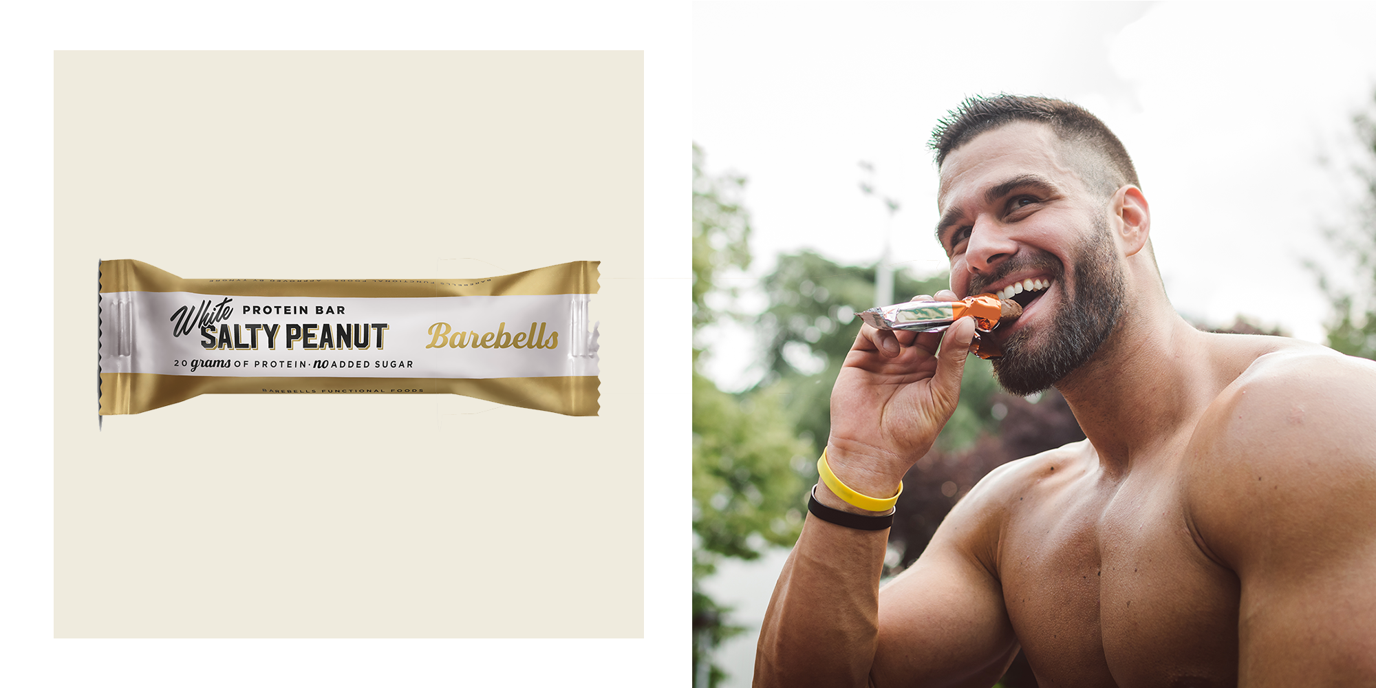 Buy wholesale BAREBELLS - Protein bar (protein: 20 g) - Milk chocolate  coating, Salty Peanut flavor - Box of 12 bars of 55g