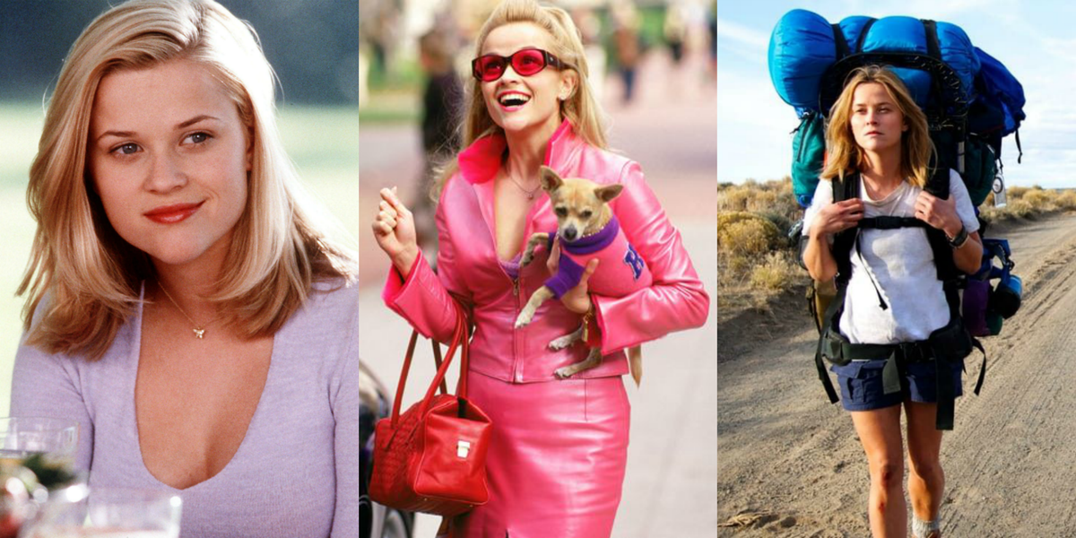 Reese Witherspoon carries a hot pink Louis Vuitton purse while