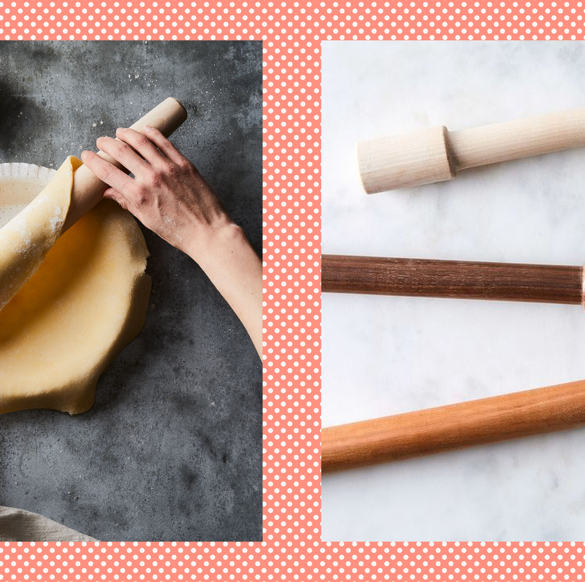 Classic Wood Rolling Pin - 18 Inch Wood Rolling Pin With Handles Solid  Wooden Roller Pin Baking Professional Dough Roller For Home Bakery Pizza  Pastry