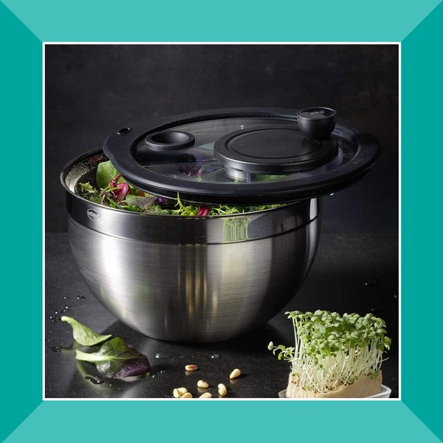 Cuisinart Large Salad Spinner- Wash, Spin & Dry Salad Greens, Fruits &  Vegetables, 5qt, CTG-00-SAS (White/Gray)