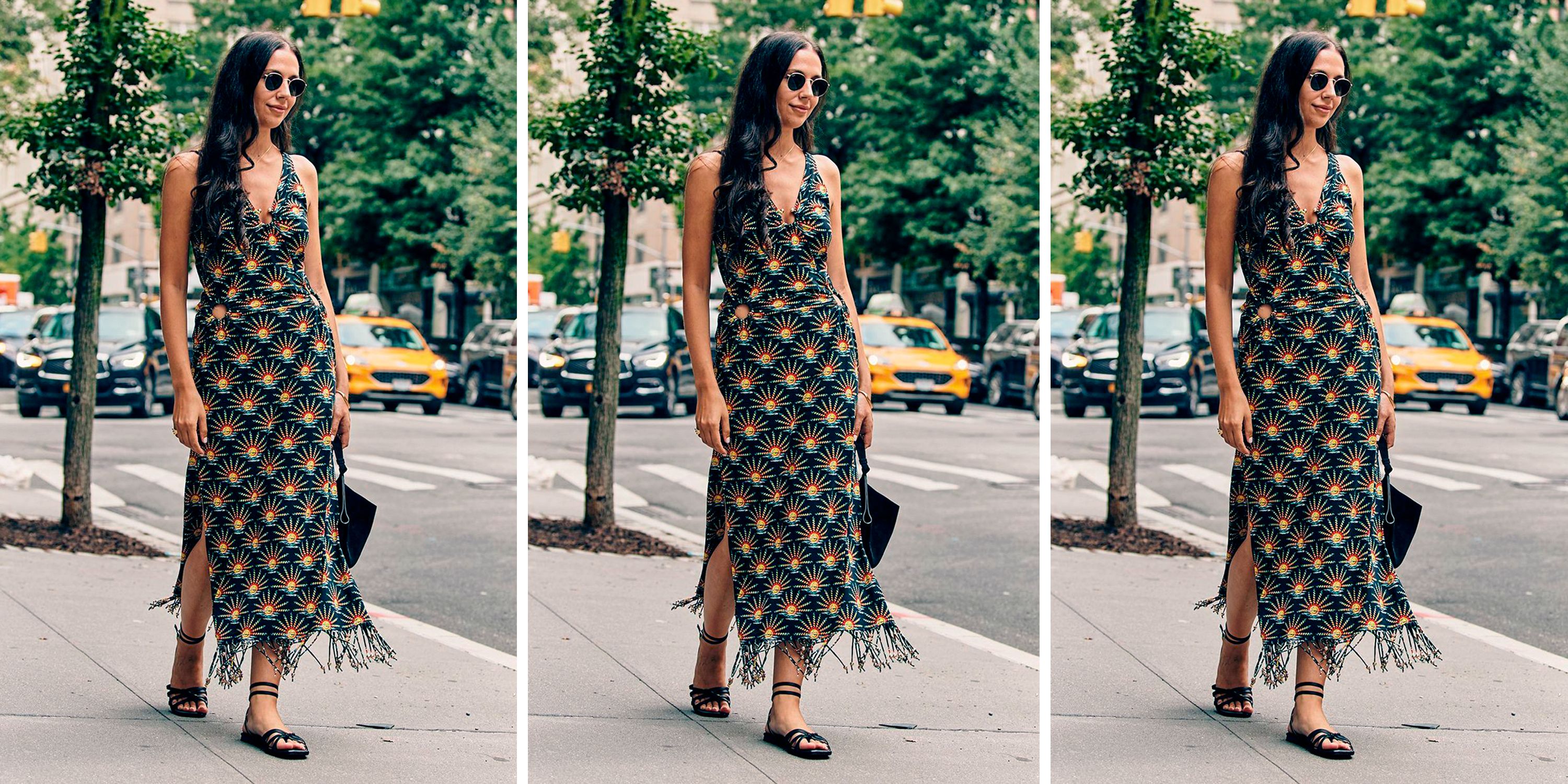 A Simple Floral Midi Dress With a Statement Necklace and Block Heels  Not  Dressed As Lamb