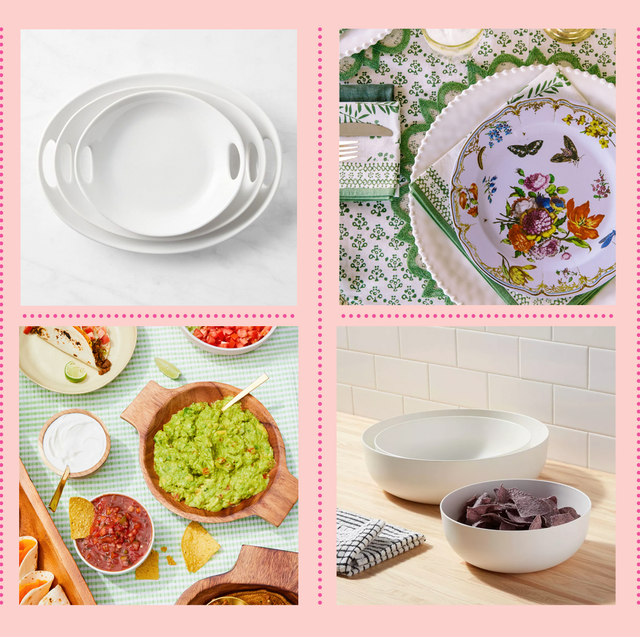 compilation of serving platters dishes and bowls