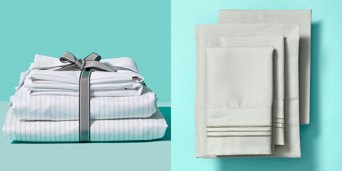 sets of sheets on blue background