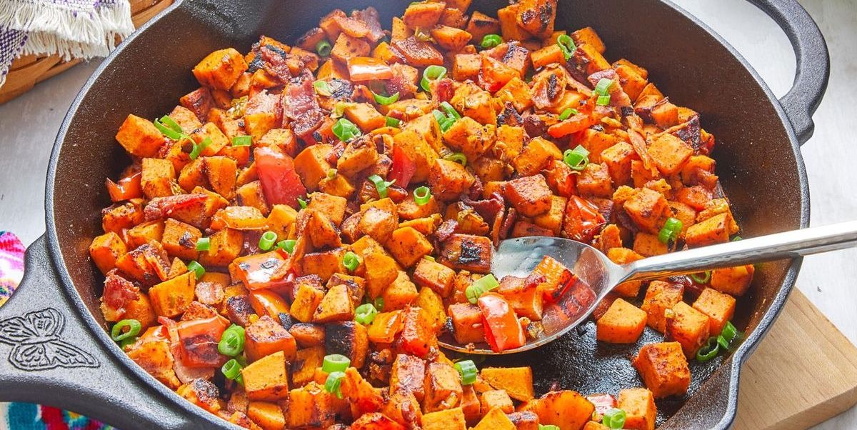 best side dishes for ham sweet potato hash in skillet
