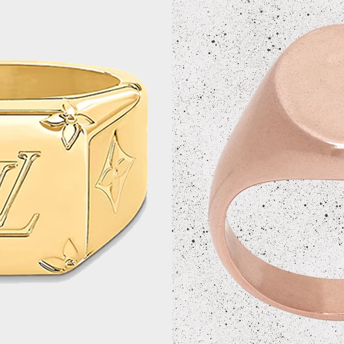 Louis Vuitton Monogram Bold Rings Gold Metal. Size L