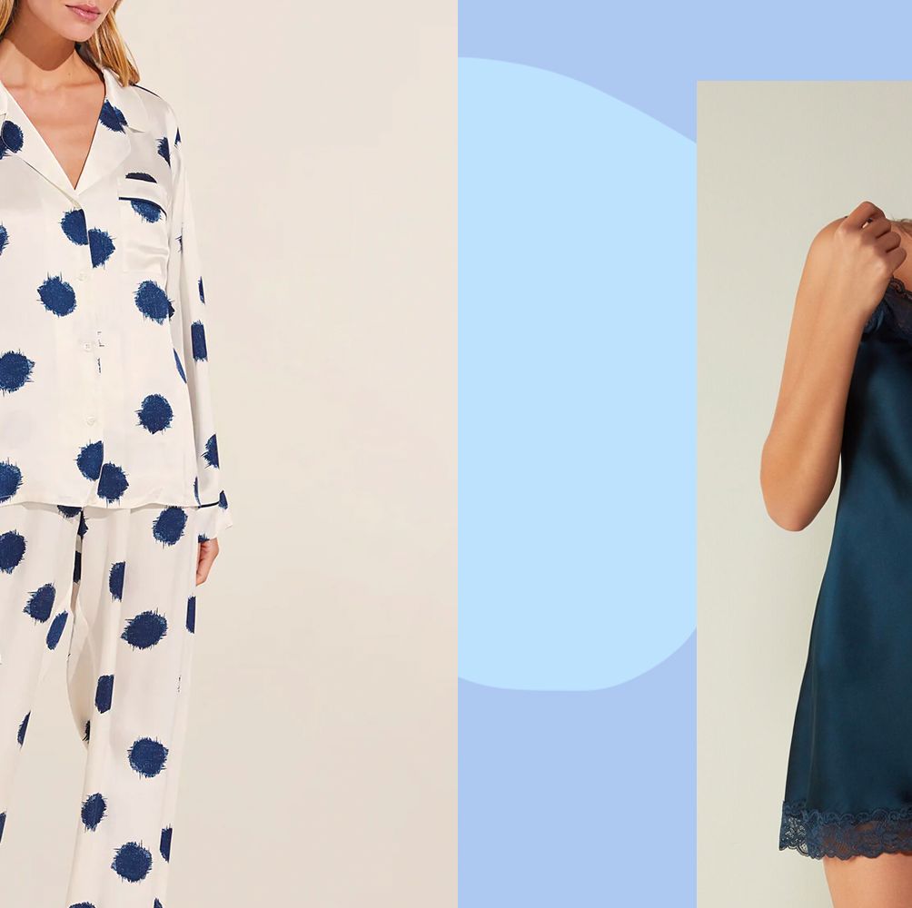 Oeak【Hot Sale】Women Sexy Silk Satin Pajamas Lace Night Dress