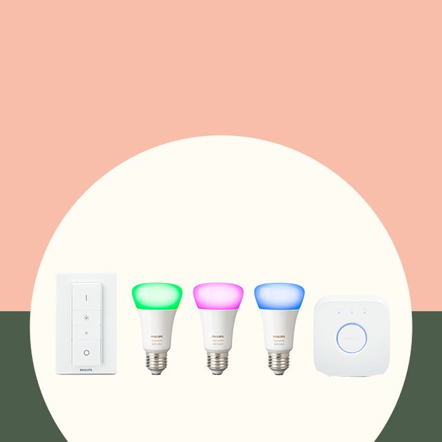 Philips Hue White Ambiance GU10 light bulbs pictured in London