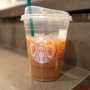 close up of a starbucks iced coffee drink with logo visible on a counter, truckee, california, february 16, 2024 photo by smith collectiongadogetty images