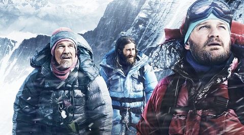 everest, a good housekeeping pick for best survival movies, stars jake gyllenhaal and jason clarke as two men trying to lead expeditions to the top of mount everest