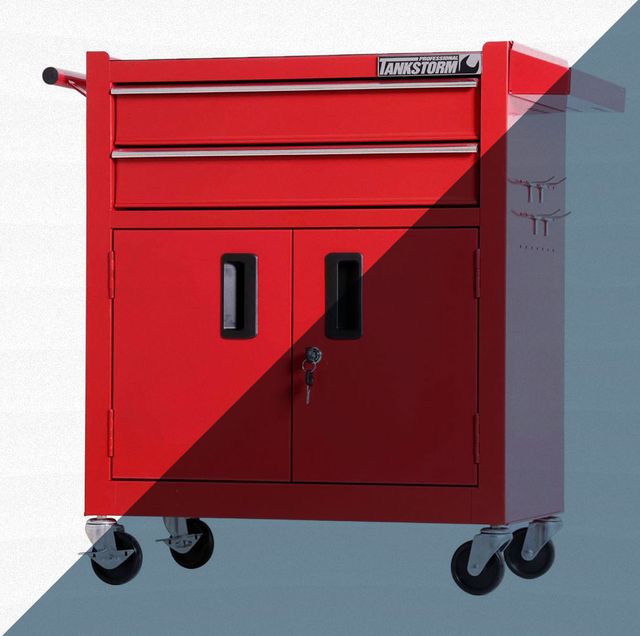 Modular Stackable Storage Tool Box, Lift-Up Sliding Door Steel Box