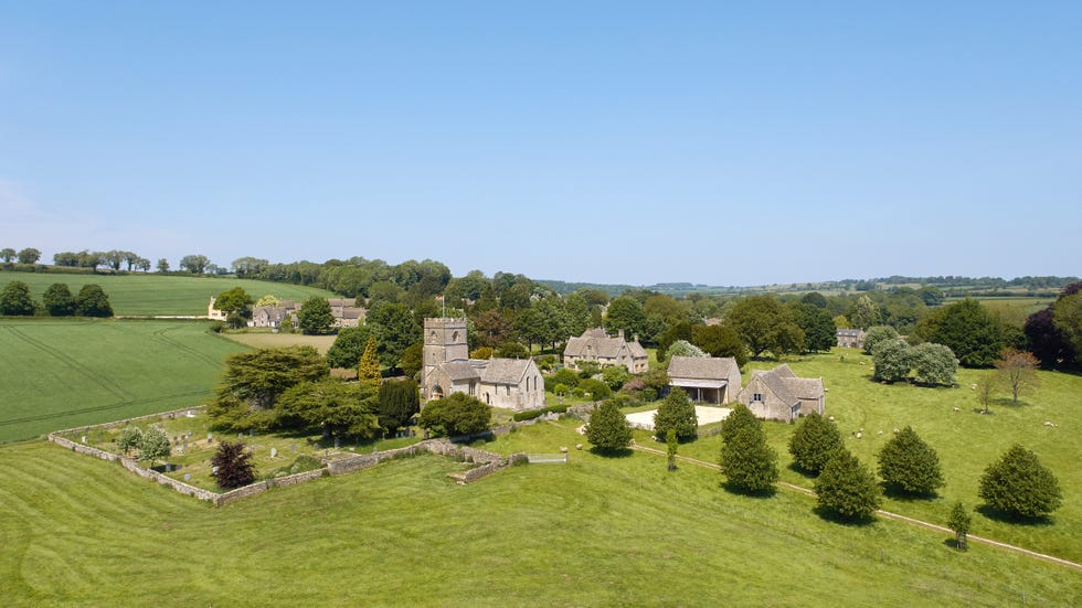 st michaels and all angels church in cheltenham, aerial view