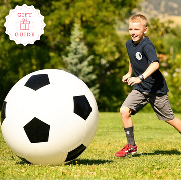 best gifts and toys for 10 year old boys, including a giant soccer ball and spirograph doodle pages