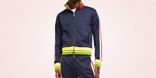 Navy Blue Contrast Hooded Tracksuit - Hoodie Track suit For Men