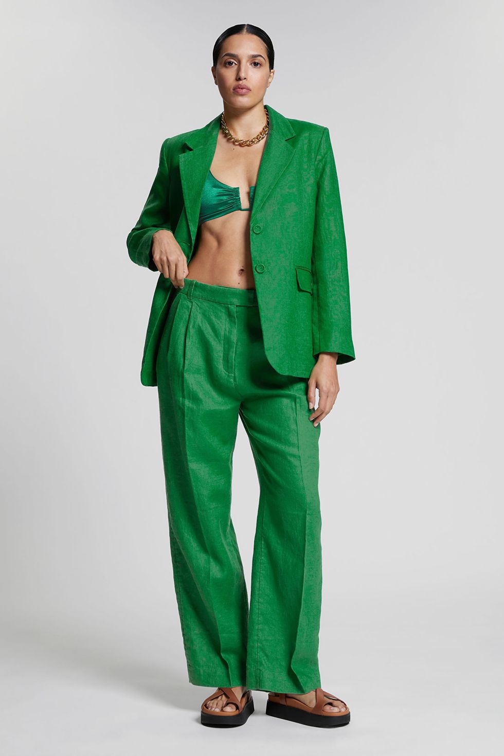 Women's Three Piece Set Pants Set Summer Trouser Suit