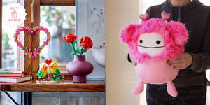 the lego heart wreath and squishmallows are two good housekeeping picks for the best valentine's day gifts for kids