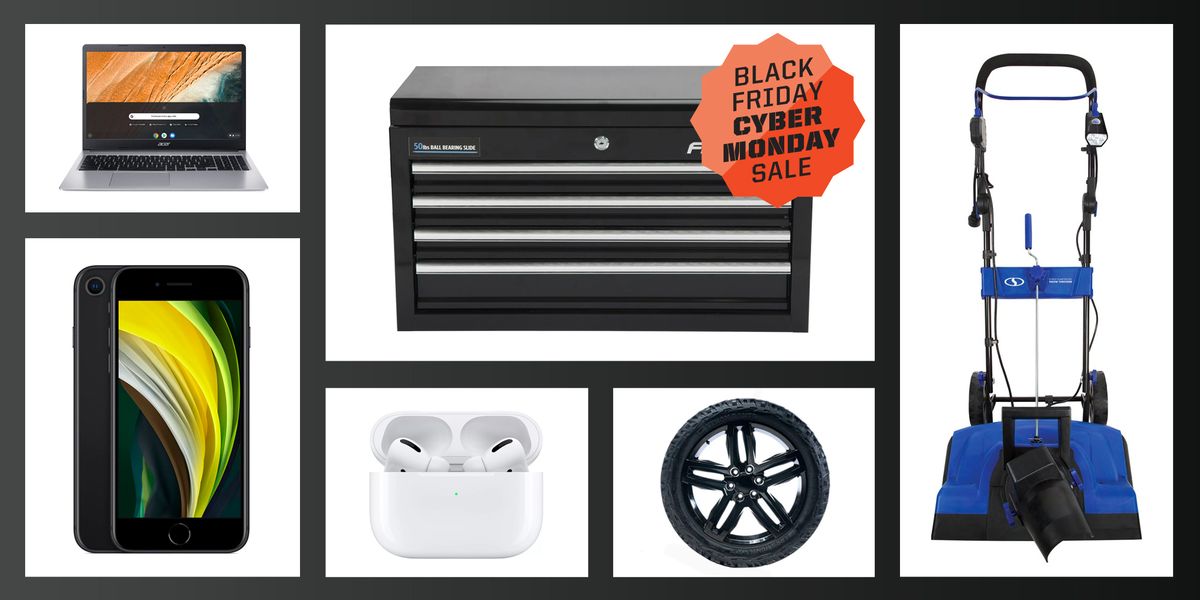 best black friday deals at walmart including apple airpods pro with magsafe charging case, acer chromebook 315, walmart family mobile apple iphone se, frontier 26 inch 4 drawer tool chest organizer, snow joe electric walk behind single stage snow thrower, all terrain wheels, and more