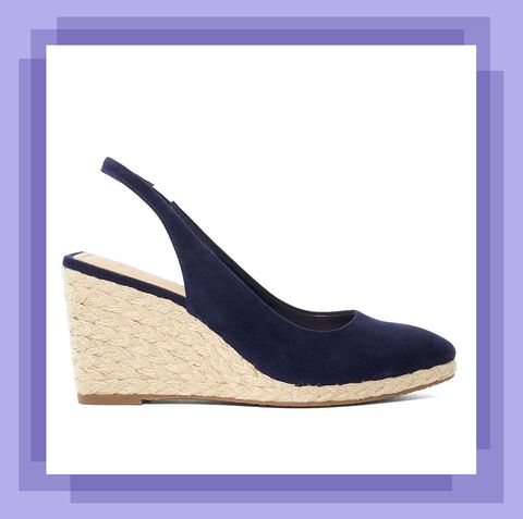 cut out image of navy wedge sandal