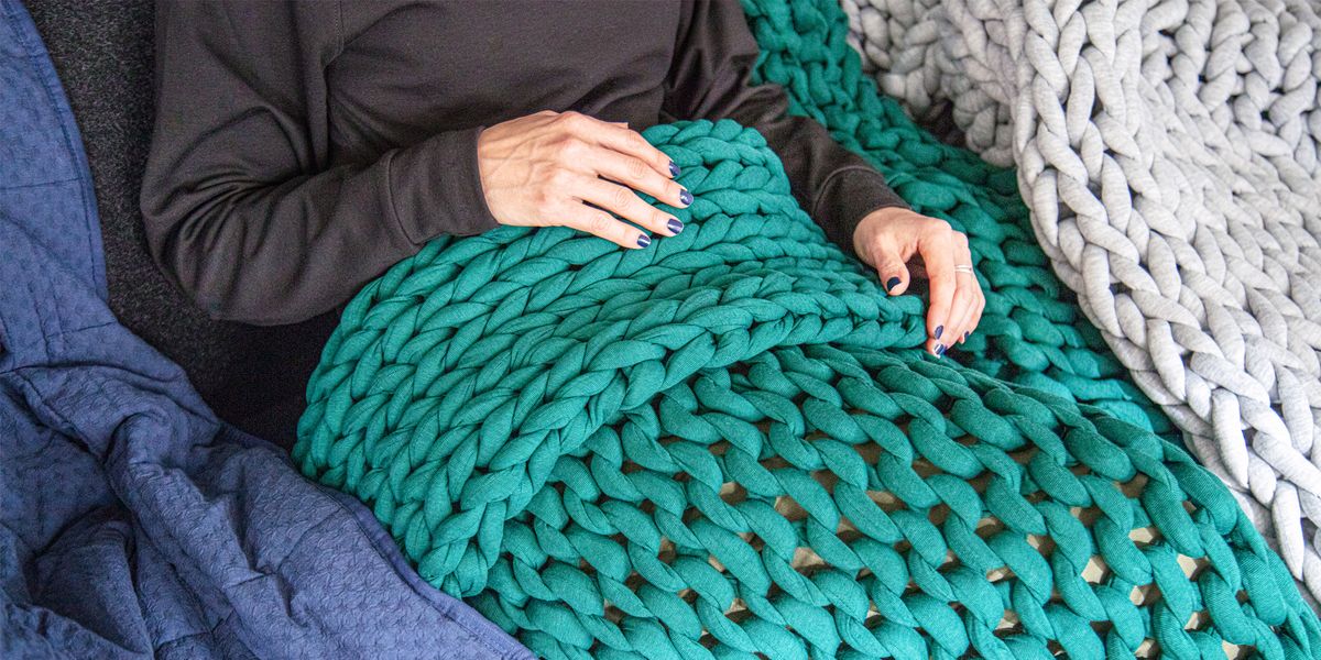 Bed Throws,Knitted Weighted Blanket,Chunky Knit Blanket,Yarn Filling-Hand  Woven Knotted Blankets for Bed Sofa Chair, Chunky Yarn Blanket for Home