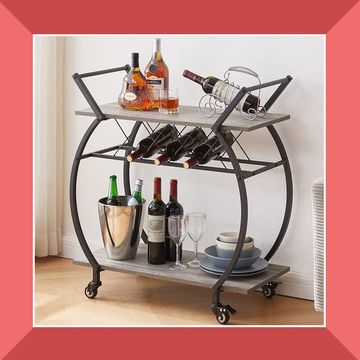 tribesigns large corner wine rack, lvb bar cart with wine rack