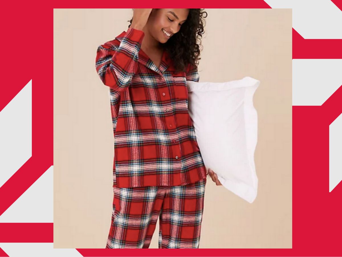 Gap Grey Flannel Check Family Christmas Long Sleeve Pyjama Shirt & Bottoms