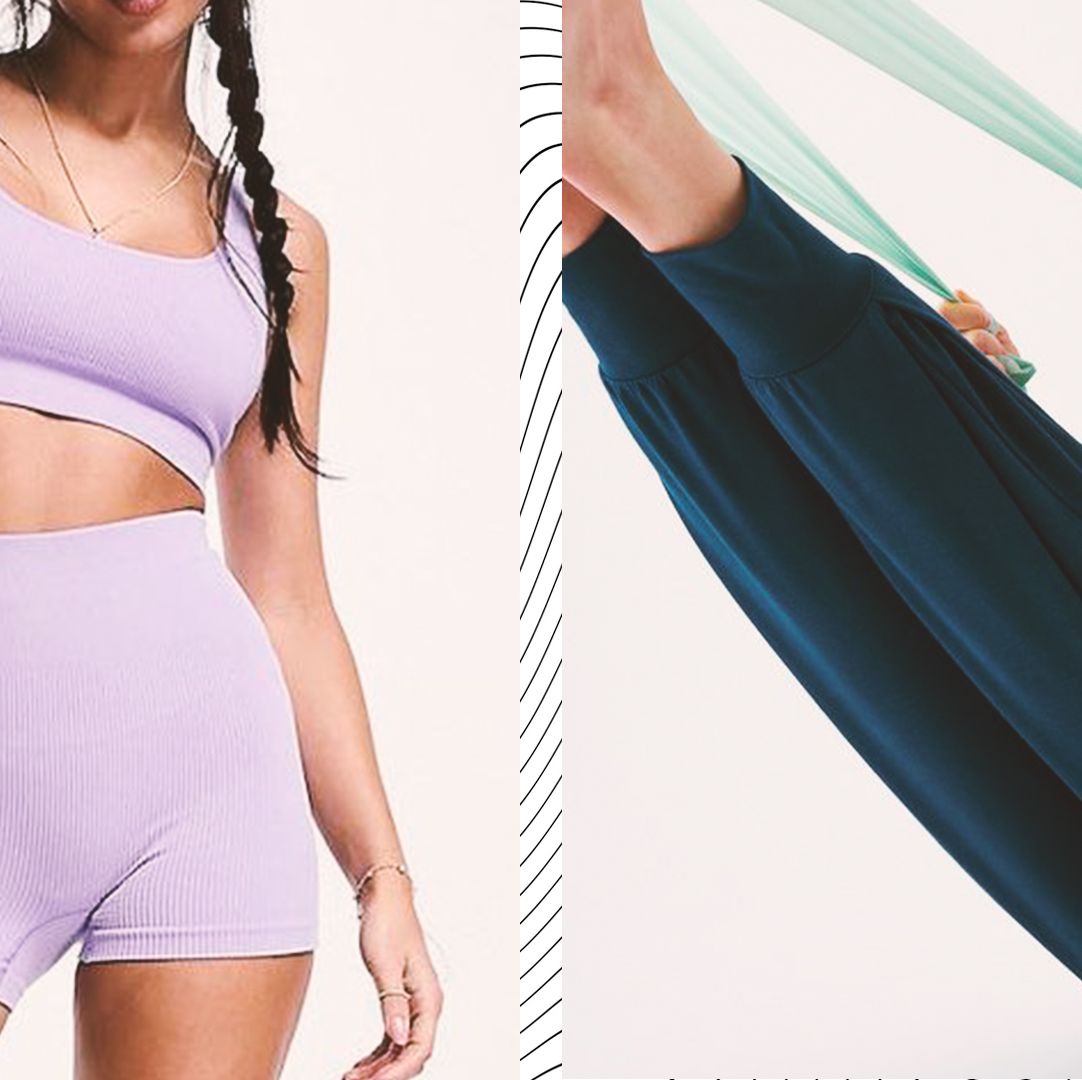 Nike Yoga Dri-FIT Power seamless leggings with small logo in purple, ASOS