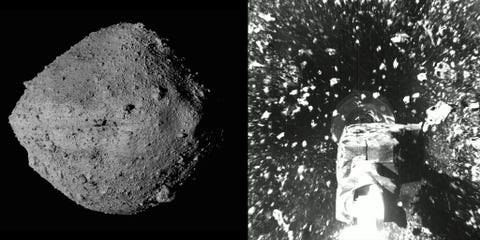https://www.nationalgeographic.com/content/dam/science/2020/12/04/best2020/best2020-03.jpg Tijdens een potje tikkertje voor gevorderden strekte NASAruimtevaartuig OSIRISREx een arm uit en raakte de planetode Bennu aan op 20 oktober 20 De ruimtesonde pakte wat materiaal en vertrok enkele seconden later met aan boord het gesteente en stof dat stamt uit de tijd van de geboorte van ons zonnestelsel