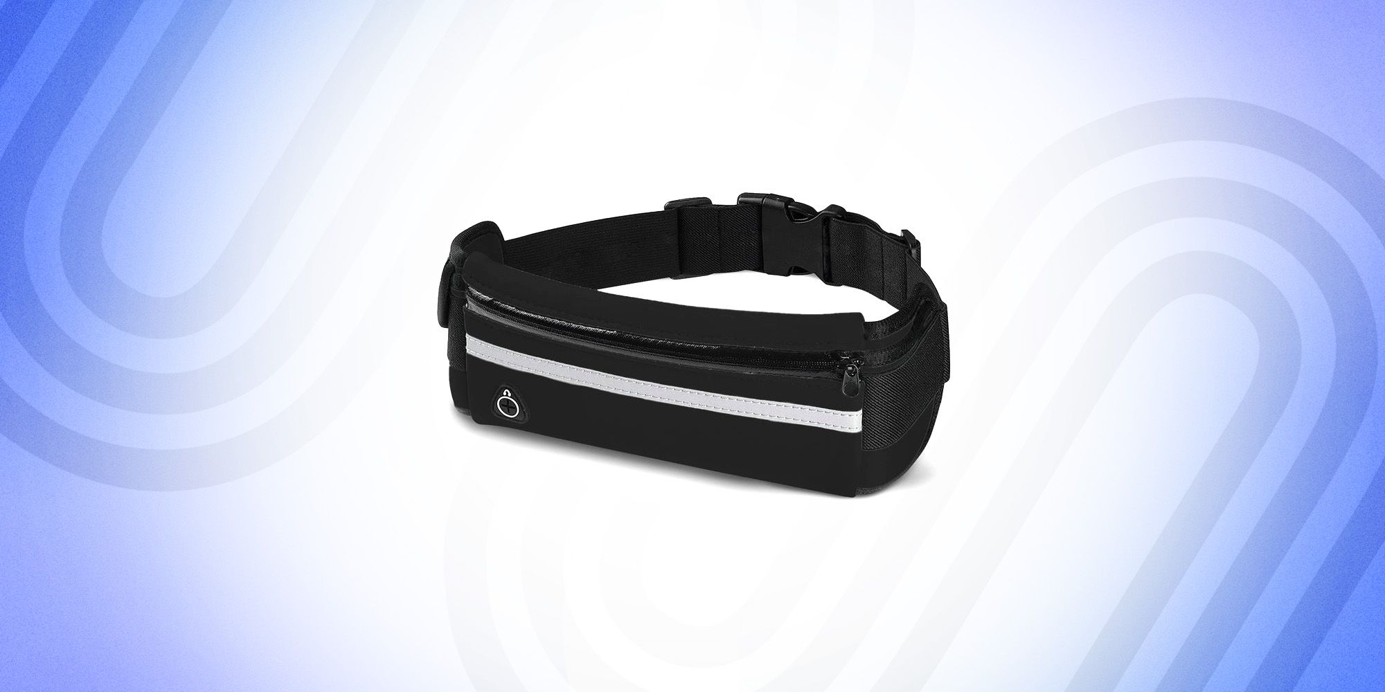 Sports Running Belt, Outdoor Dual Pouch Sweatproof Reflective Slim Wai