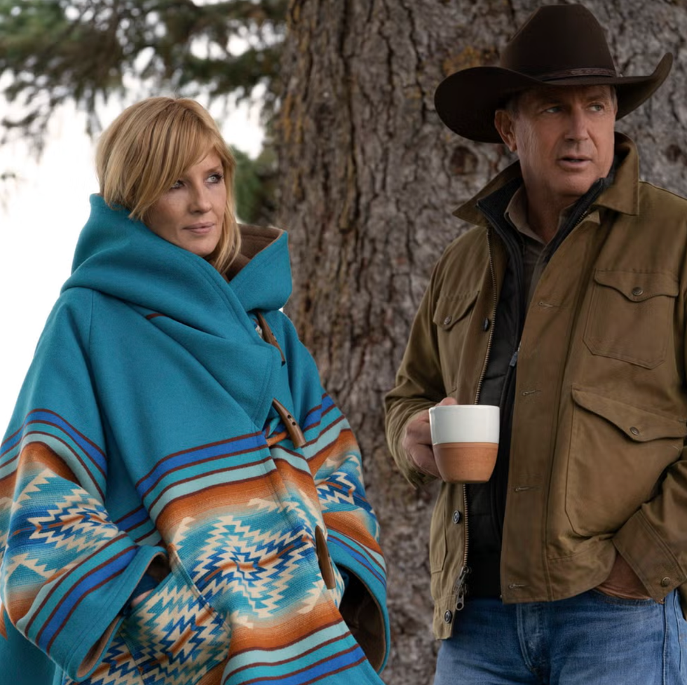kelly reilly as beth dutton and kevin costner as john dutton in yellowstone