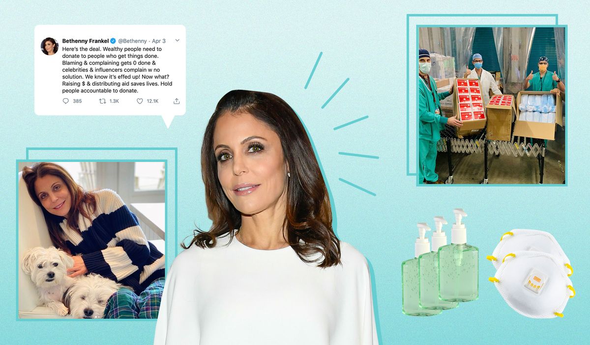 bethenny frankel tweet, donations and at home during the covid crisis