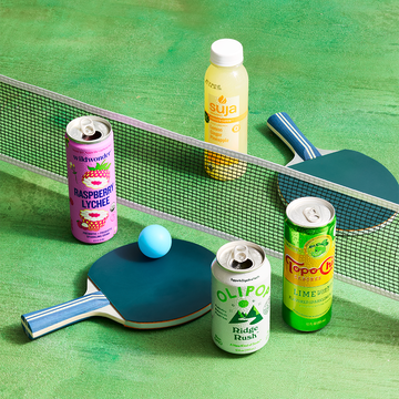 Assorted beverages on a ping pong table assorted beverages on a ping pong table