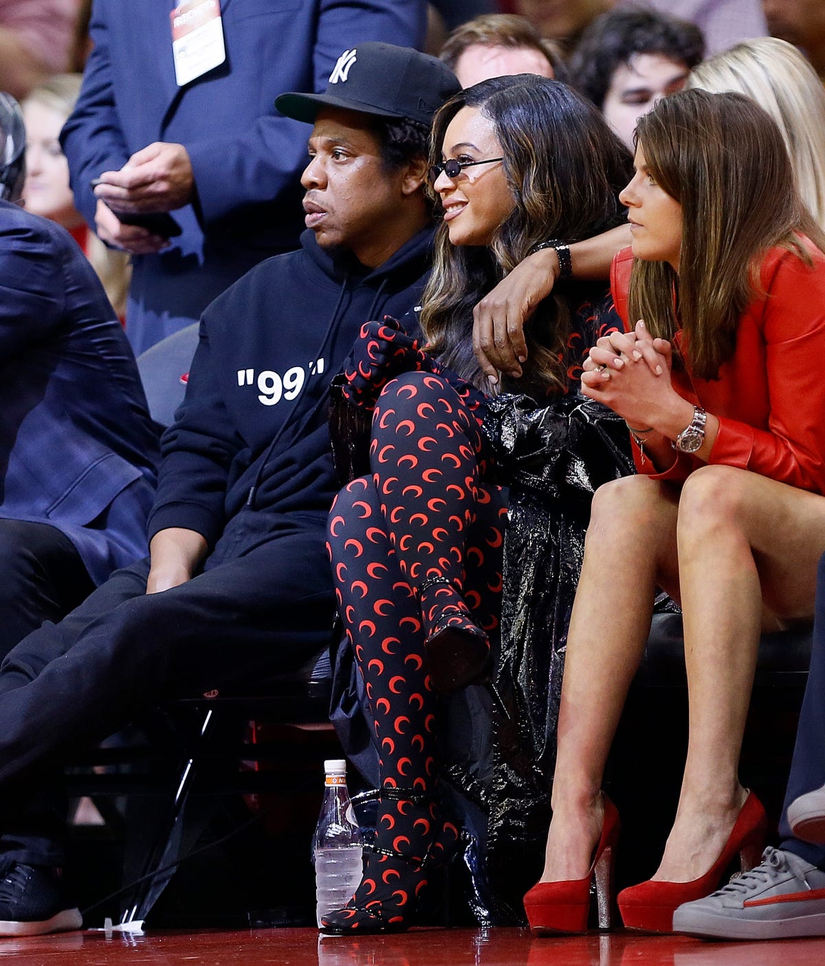 Marine Serre Moon-Print Footed Leggings, We Really Love That This Is  Beyoncé's Idea of Casual Basketball Game Attire