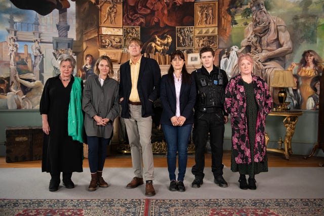 beyond paradise s1,10032023,3,l r esther williams zahra ahmadi, humphrey goodman kris marshall and pc keby hartford dyaln llewellyn,red planet pictures,craig hardie