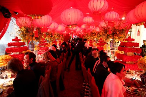 Red, Event, Decoration, Function hall, Chinese new year, Holiday, Fête, Crowd, 