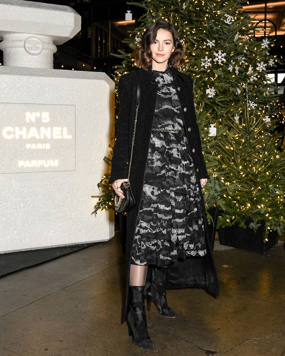Celebrities wearing CHANEL at the CHANEL N°5 in the Snow Opening