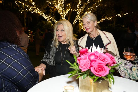 sarah gavlak and jane holzer at a patroon's dinner held in honor of new wave art wkend 2021