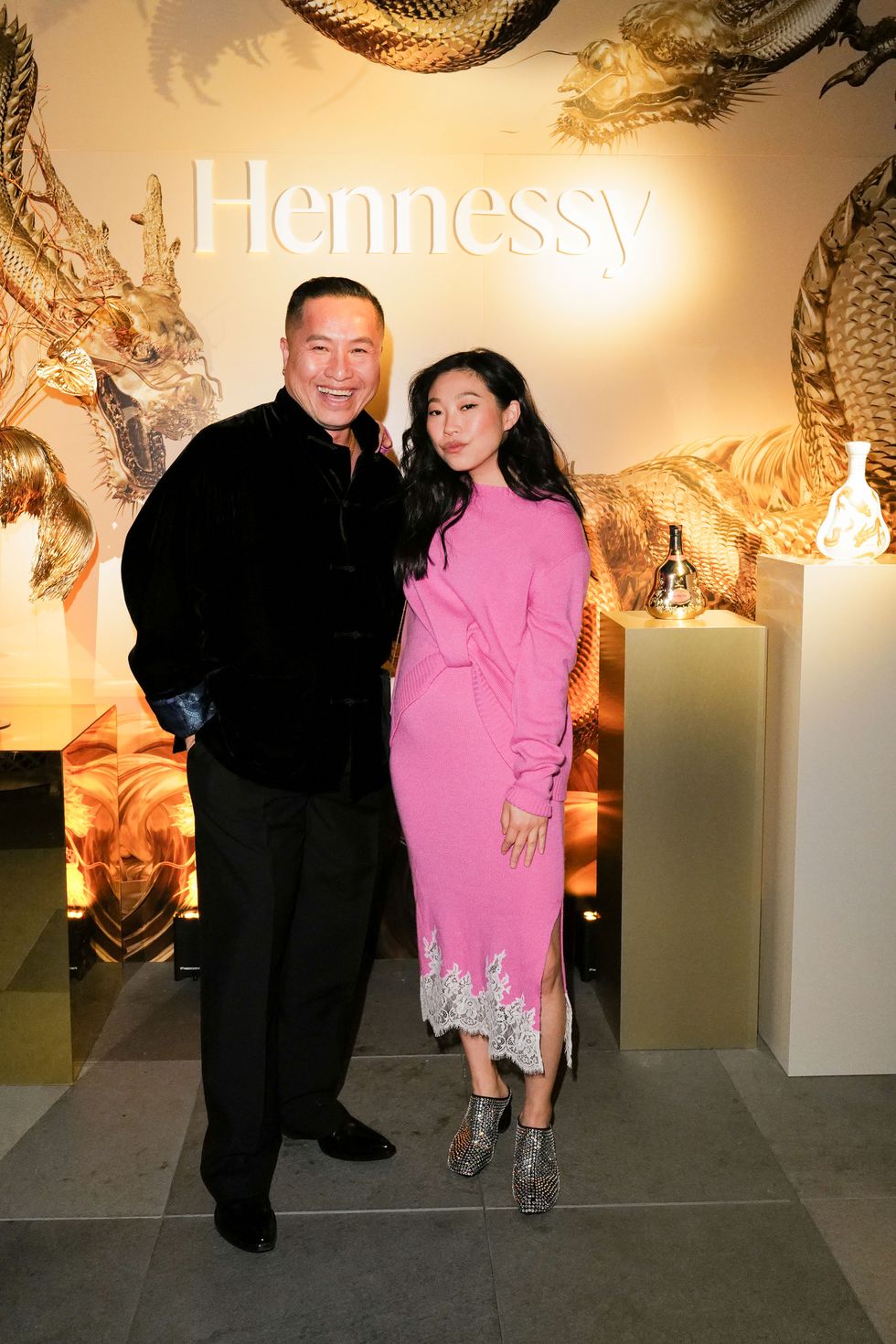 phillip lim and awkwafina at hennessy and phillip lim's lunar new year party at the times square edition