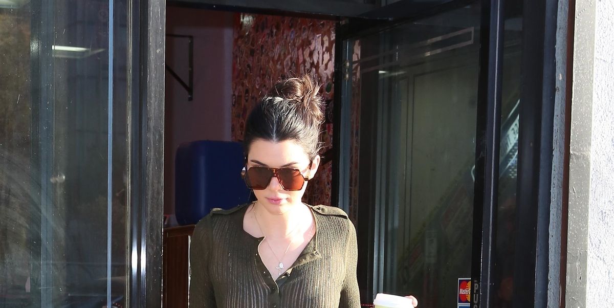 Kendall Jenner grabs coffee wearing a very sheer top in LA