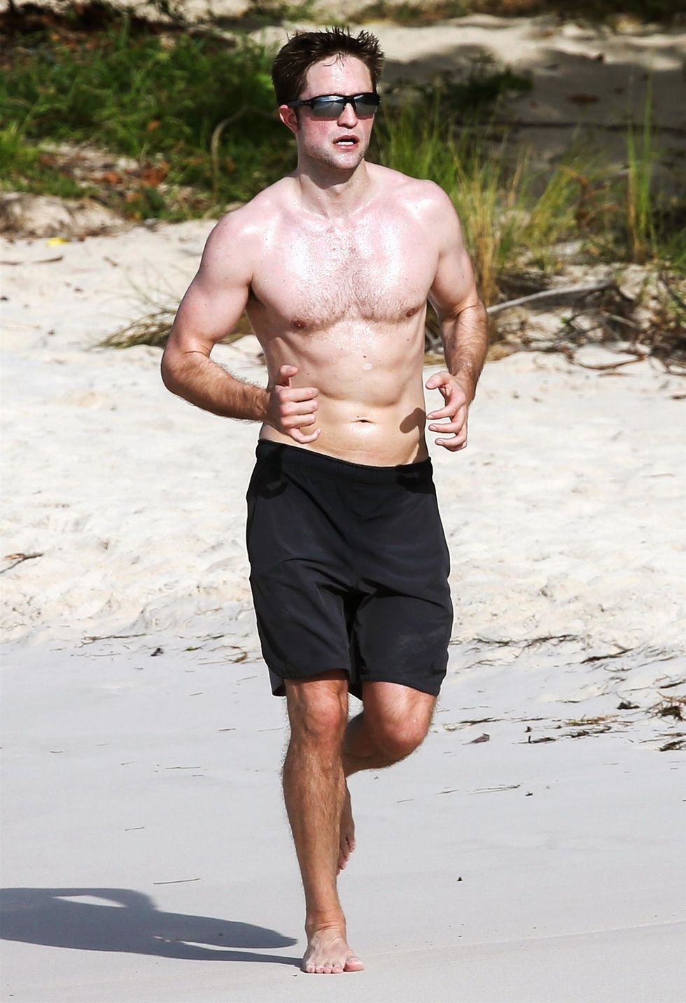 Barechested, Jogging, Muscle, Running, Chest, board short, Chin, Recreation, Arm, Stomach, 