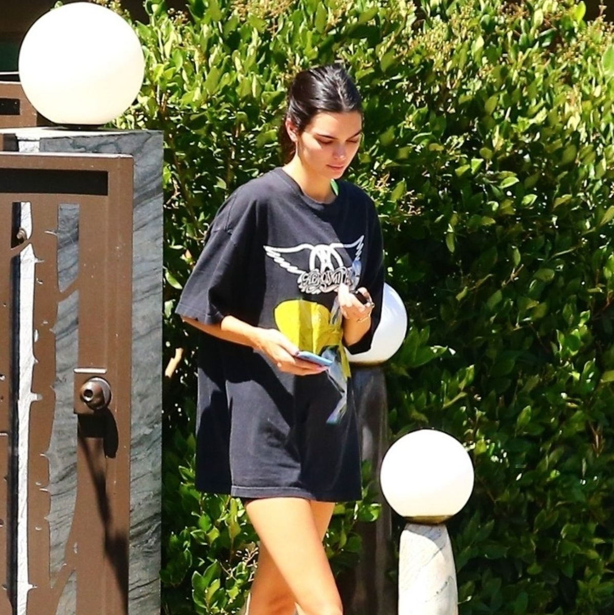 Star Style - Kendall Jenner wearing Eleven Paris Aldino T-Shirt