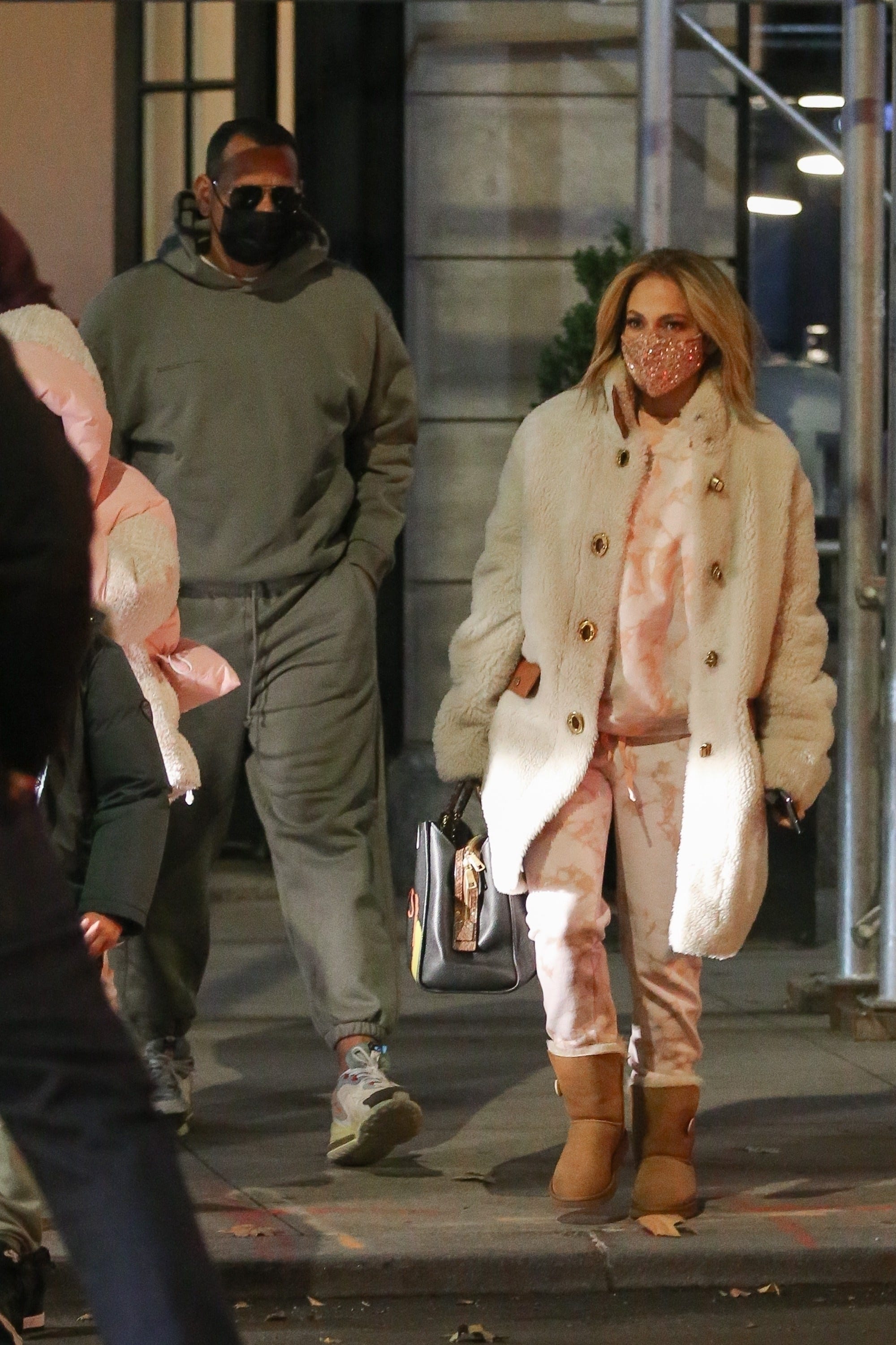 Jennifer Lopez Heads to the Studio in a Giant Fur Coat and UGGs