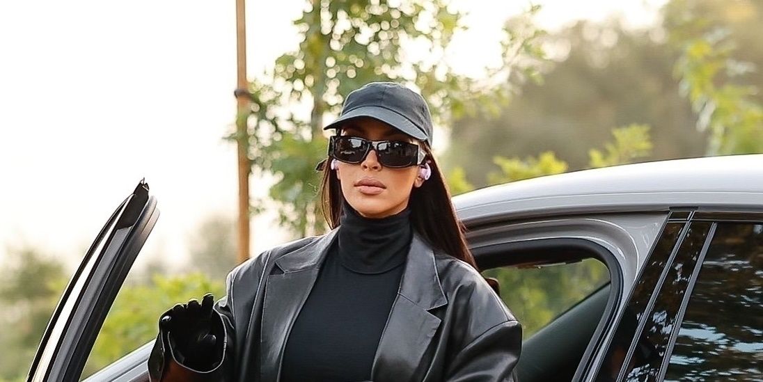 Kim Kardashian Wears Full Balenciaga Leather Look Running Errands